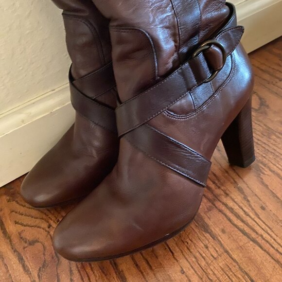 Cole Haan Courtney Tall Leather Boots with Nike Air Sole – Chestnut Brown – Wome - Picture 5 of 15